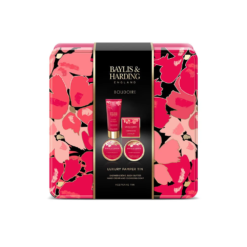 Baylis & Harding Boudiore Cherry Blossom Luxury Pamper Tin, dovanų rinkinys 4 dalių