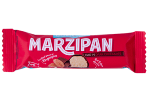 Skriveru marcipaninis batonėlis juodajame šokolade 40 g