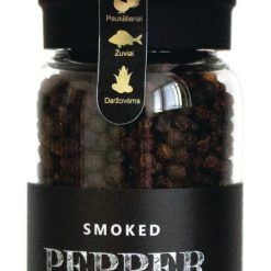 prieskonių malūnėlis Juodieji rūkyti pipirai žirneliais 120g